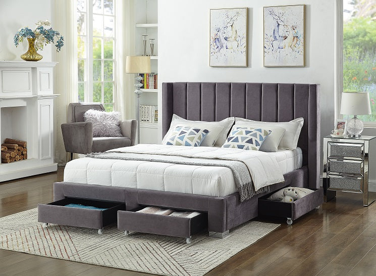 IF-5310 - Queen or King Bed - Platform Bed Includes Mattress Support