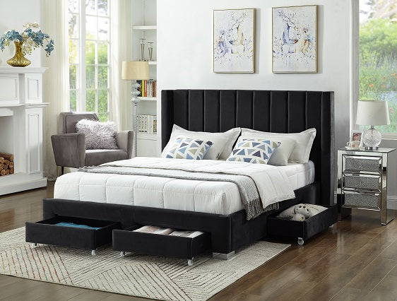 IF-5313 - Queen or King Bed - Platform Bed Includes Mattress Support