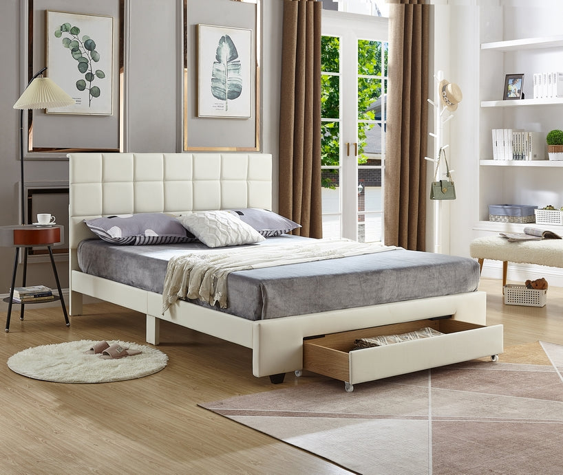 IF-5492 - Double or Queen Bed - Platform Bed Includes Mattress Support