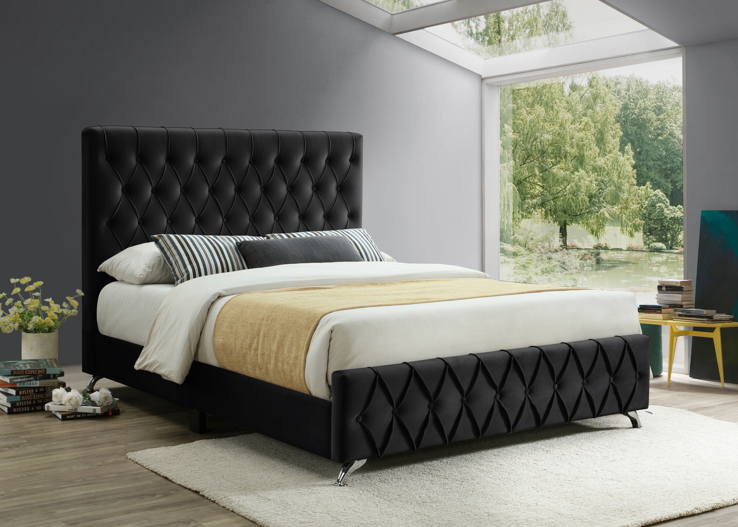 IF-5671 - Queen or King Bed - Platform Bed Includes Mattress Support