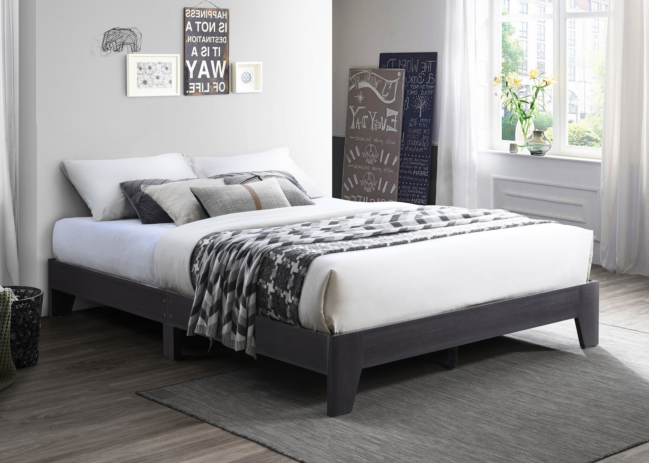 IF-5345 - Single or Double or Queen or King Bed - Platform Bed Includes Mattress Support