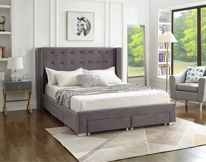 IF-5320 - Queen or King Bed - Platform Bed Includes Mattress Support