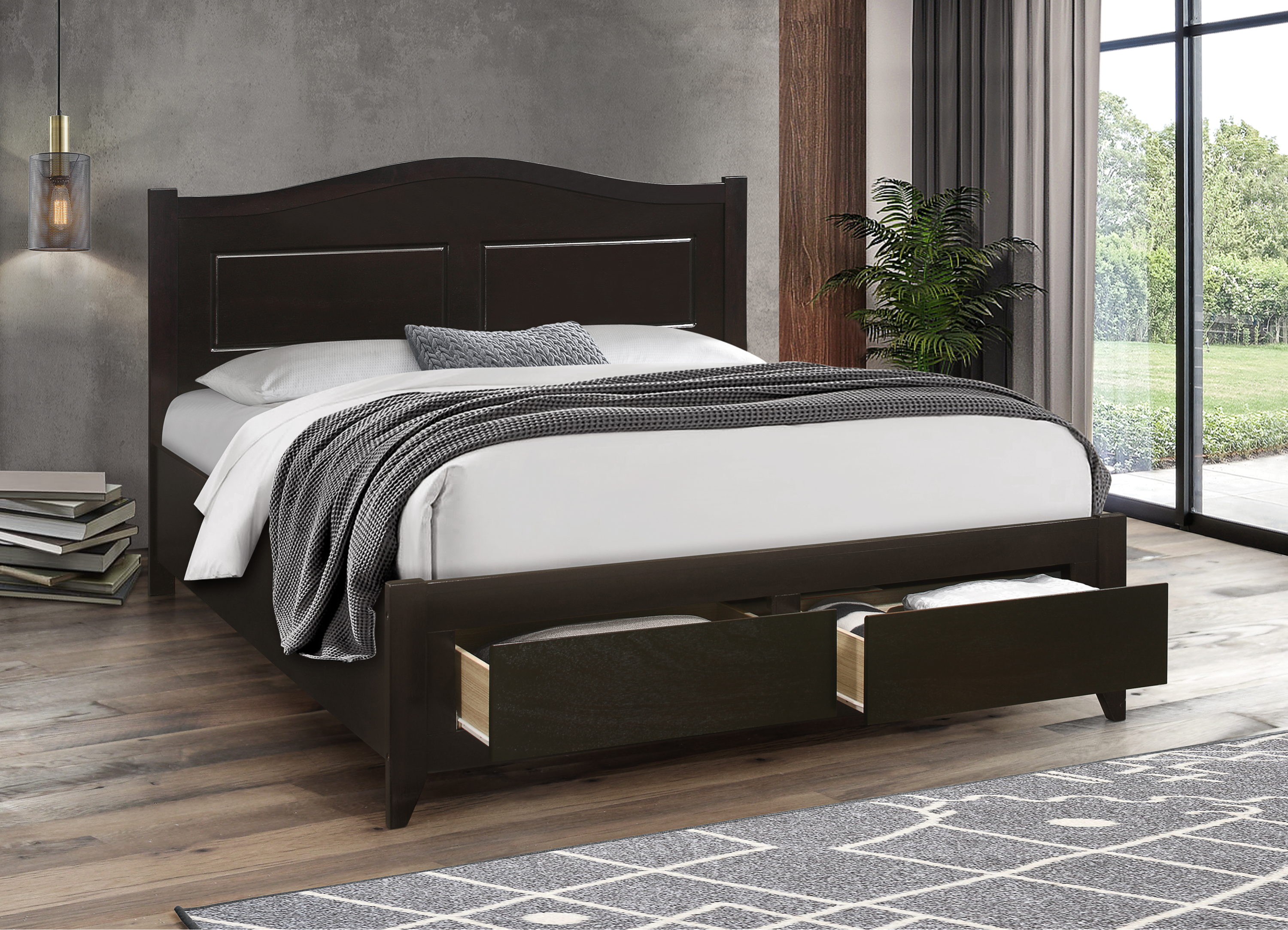 IF-422 - Double or Queen Bed - Platform Bed Includes Mattress Support