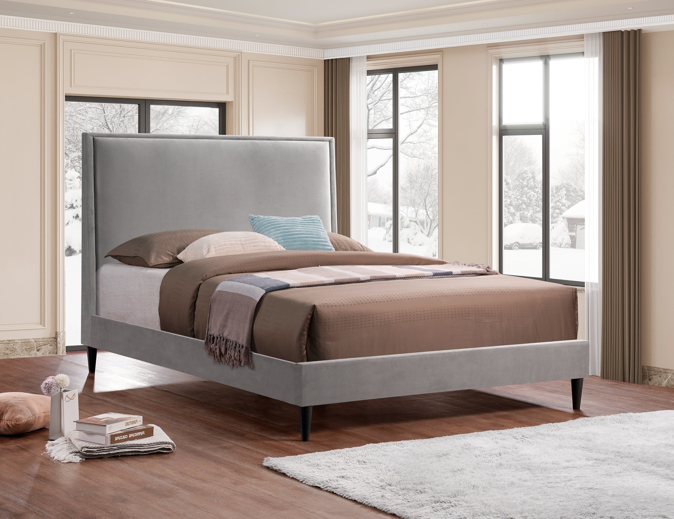 IF-5570 - Queen or King Bed - Platform Bed Includes Mattress Support