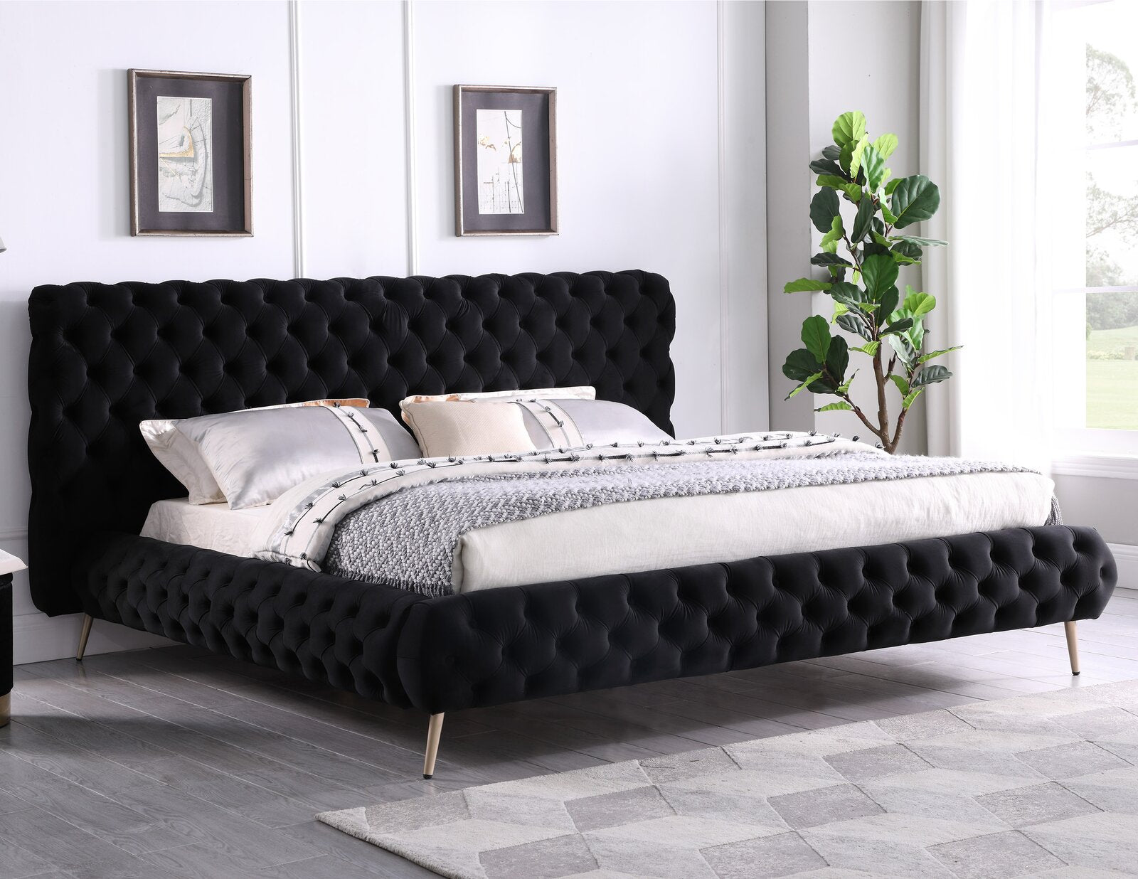 IF-5866 - Queen or King Bed - Platform Bed Includes Mattress Support