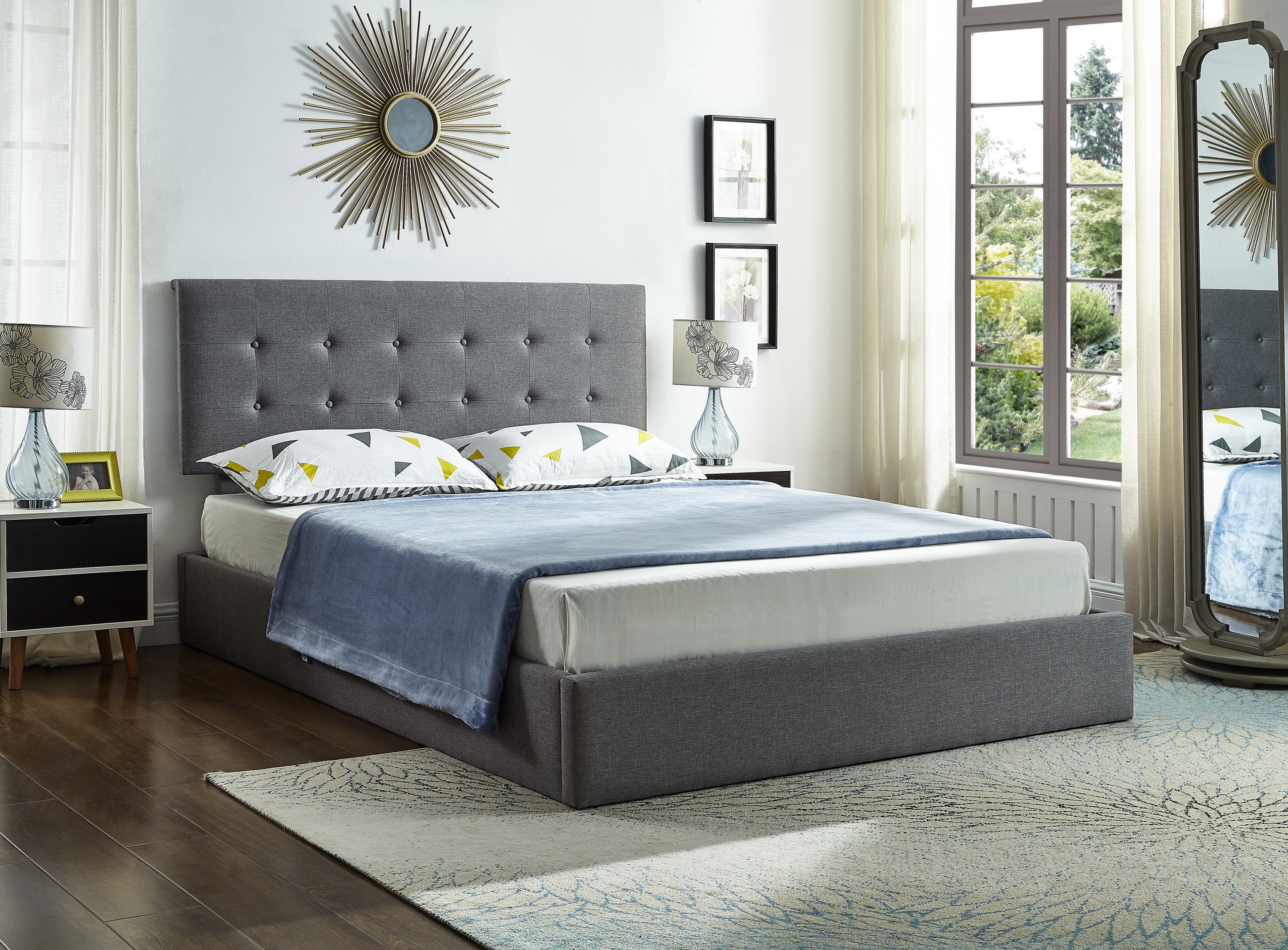 IF-5445 - Single or Double or Queen or King Bed - Platform Bed Includes Mattress Support