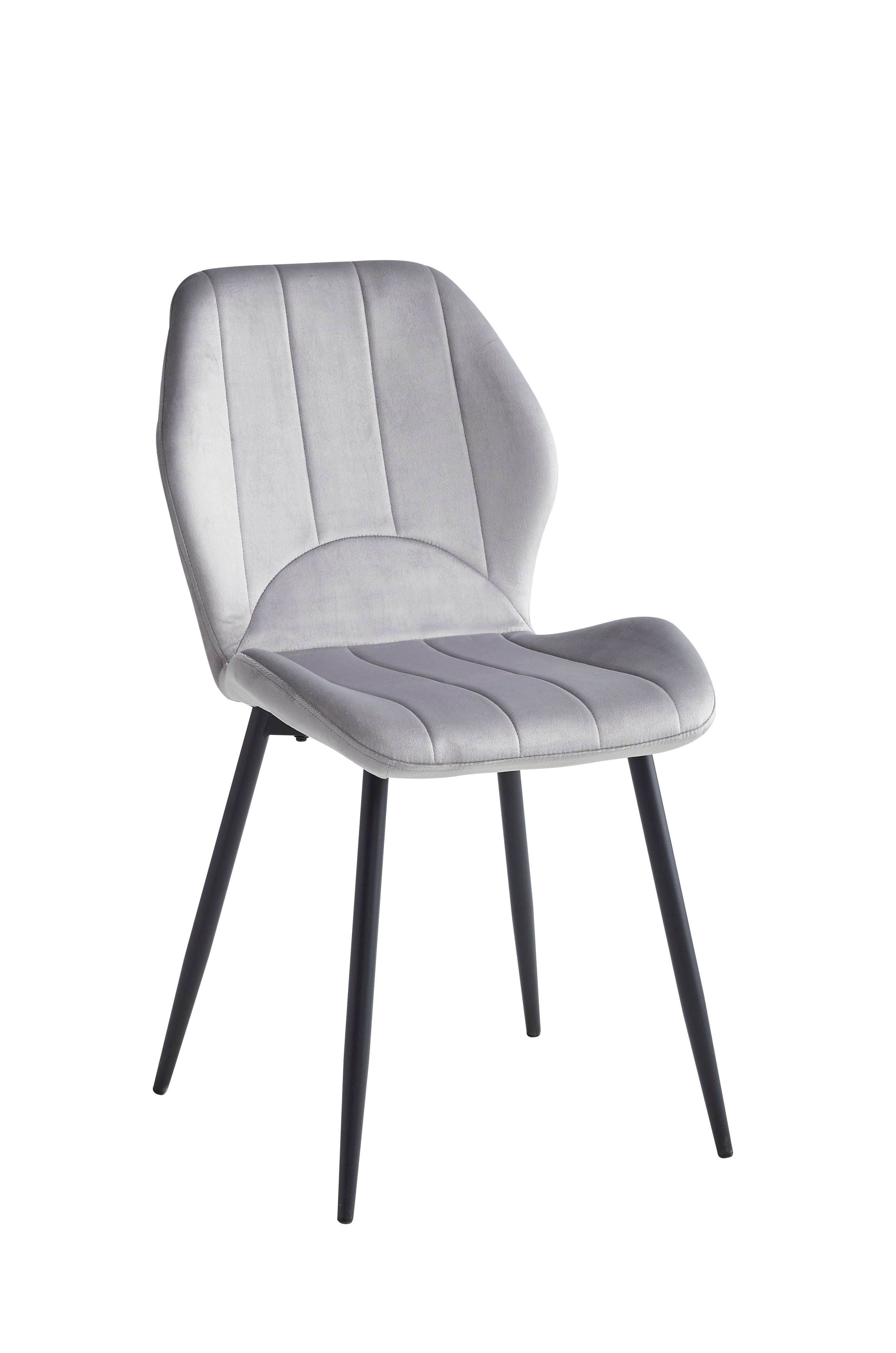 Image of c-1535: 06 light grey velvet dining chair.