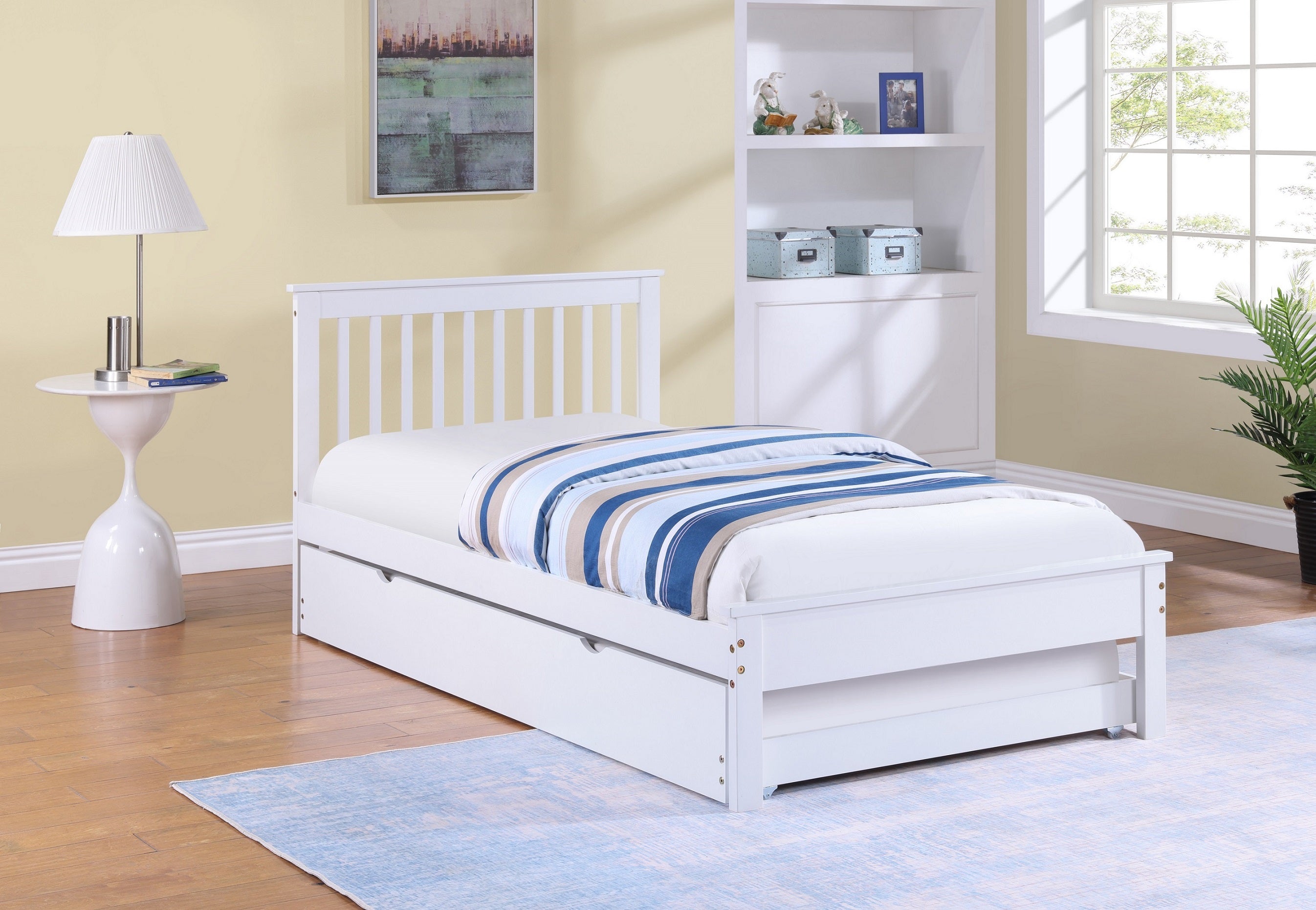 IF-415-W - Single or Double Bed - Platform Bed Includes Mattress Support