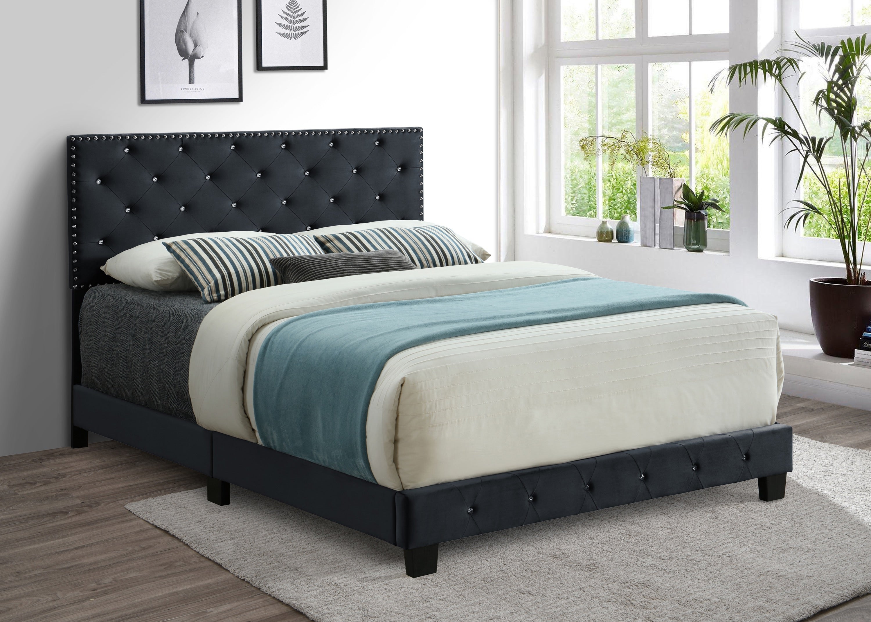 IF-5651 - Double or Queen or King Bed - Platform Bed Includes Mattress Support