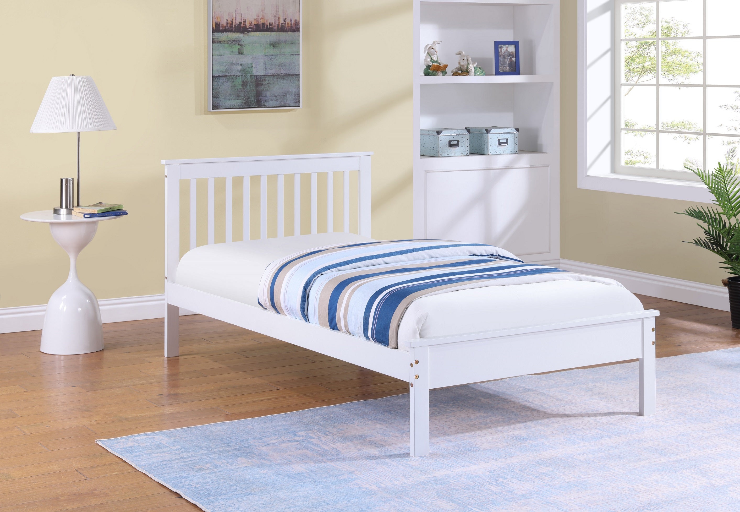 IF-415-W - Single or Double Bed - Platform Bed Includes Mattress Support