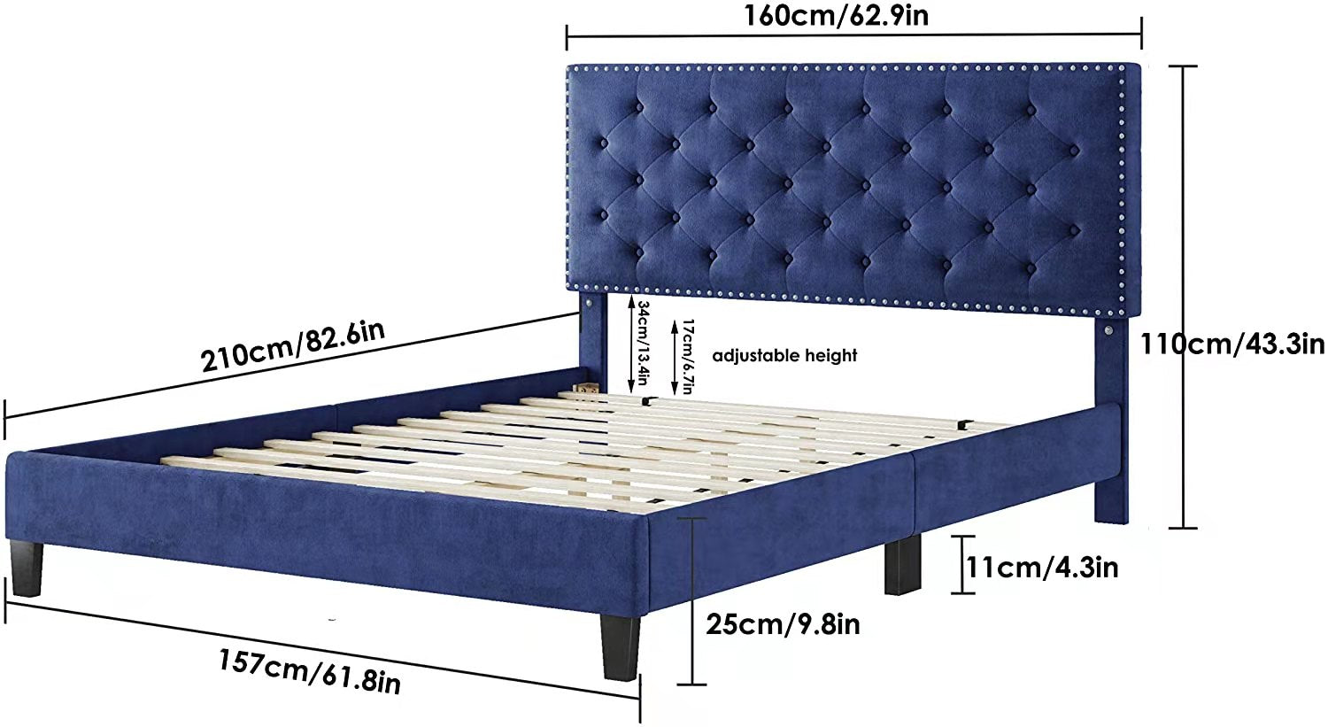 BED RUBY - Bed Frame Upholstered