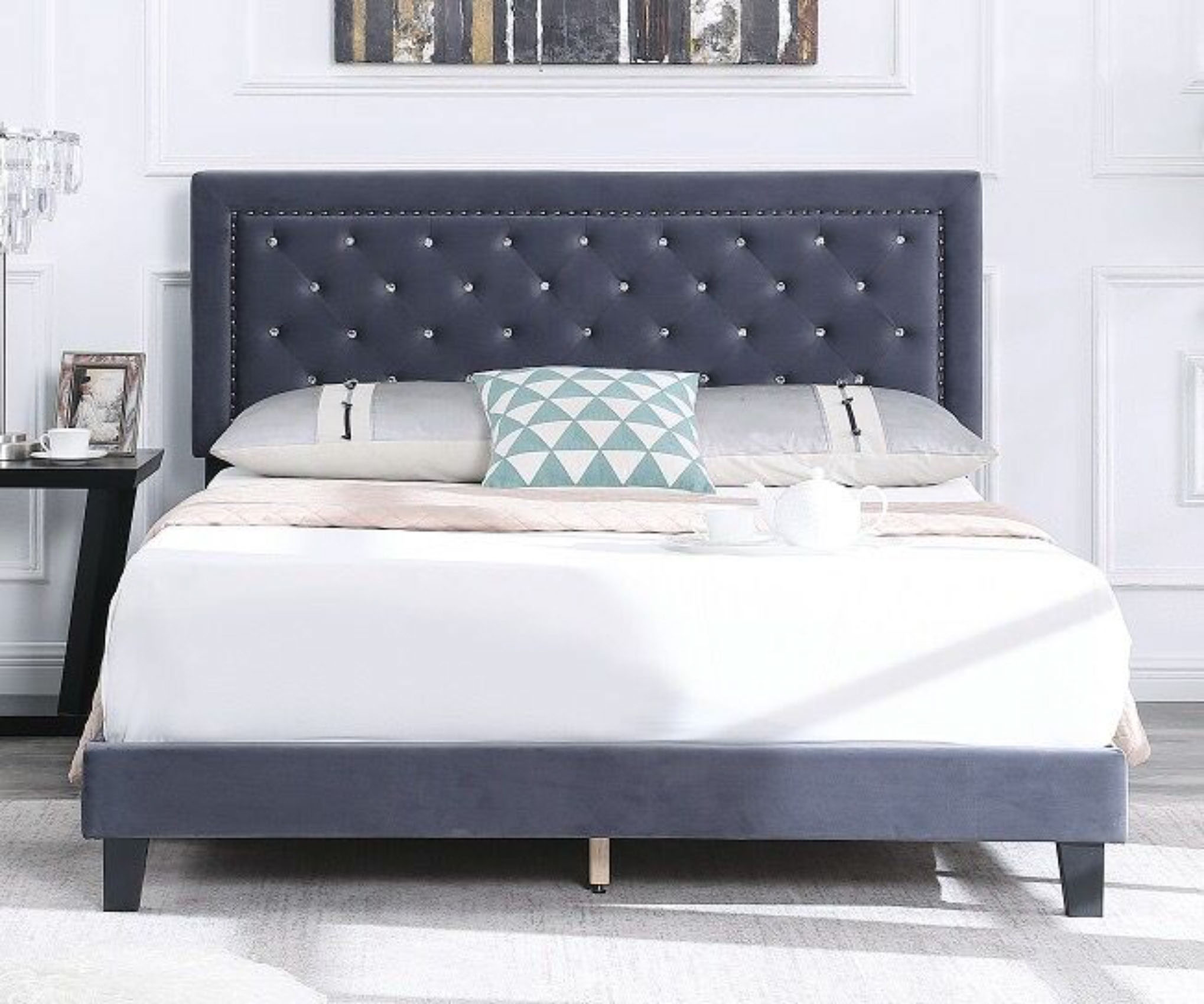 BED SOLO - Bed Frame Upholstered VELVET