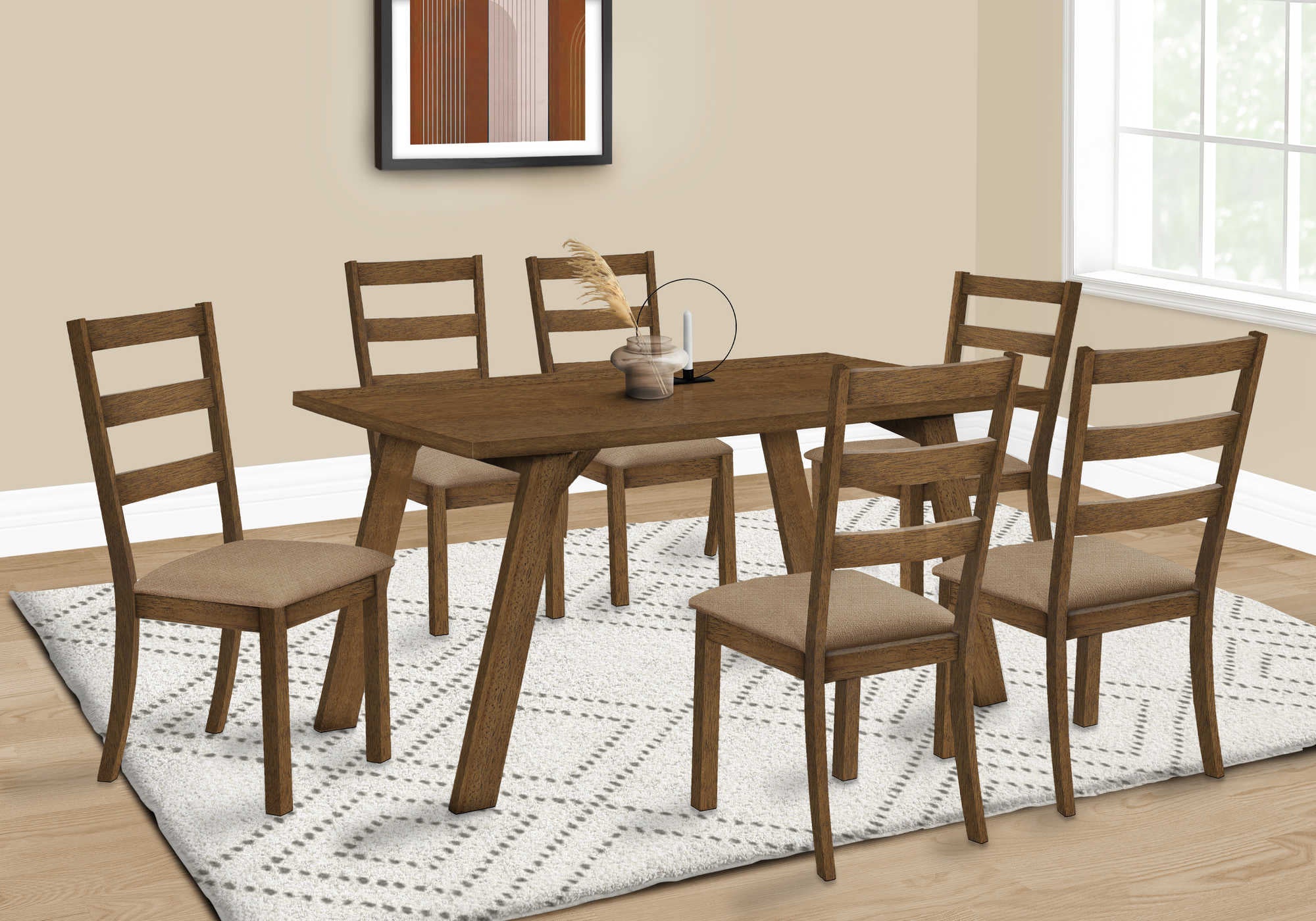 DINING TABLE - BROWN WALNUT VENEER  36X 60