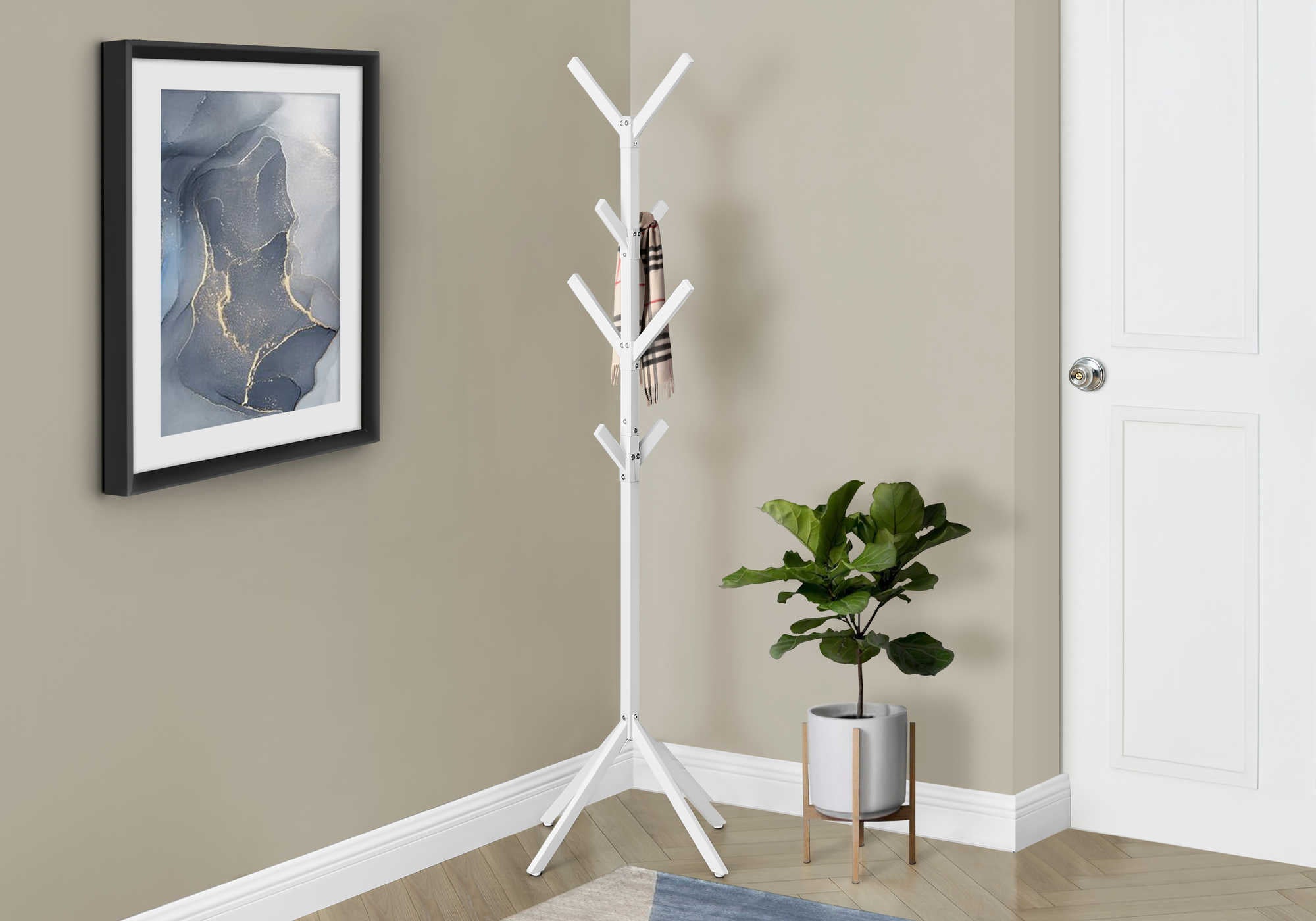 ﻿COAT RACK - 70H  WHITE METAL