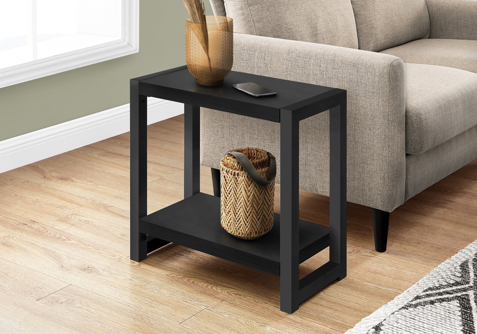 accent table 22h black black metal i2081