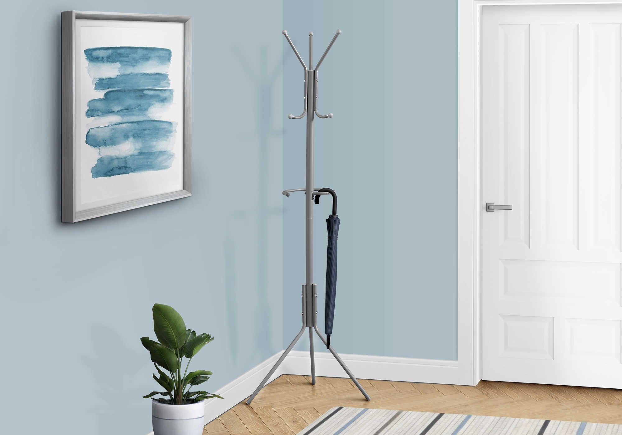 COAT RACK - 68H  SILVER METAL