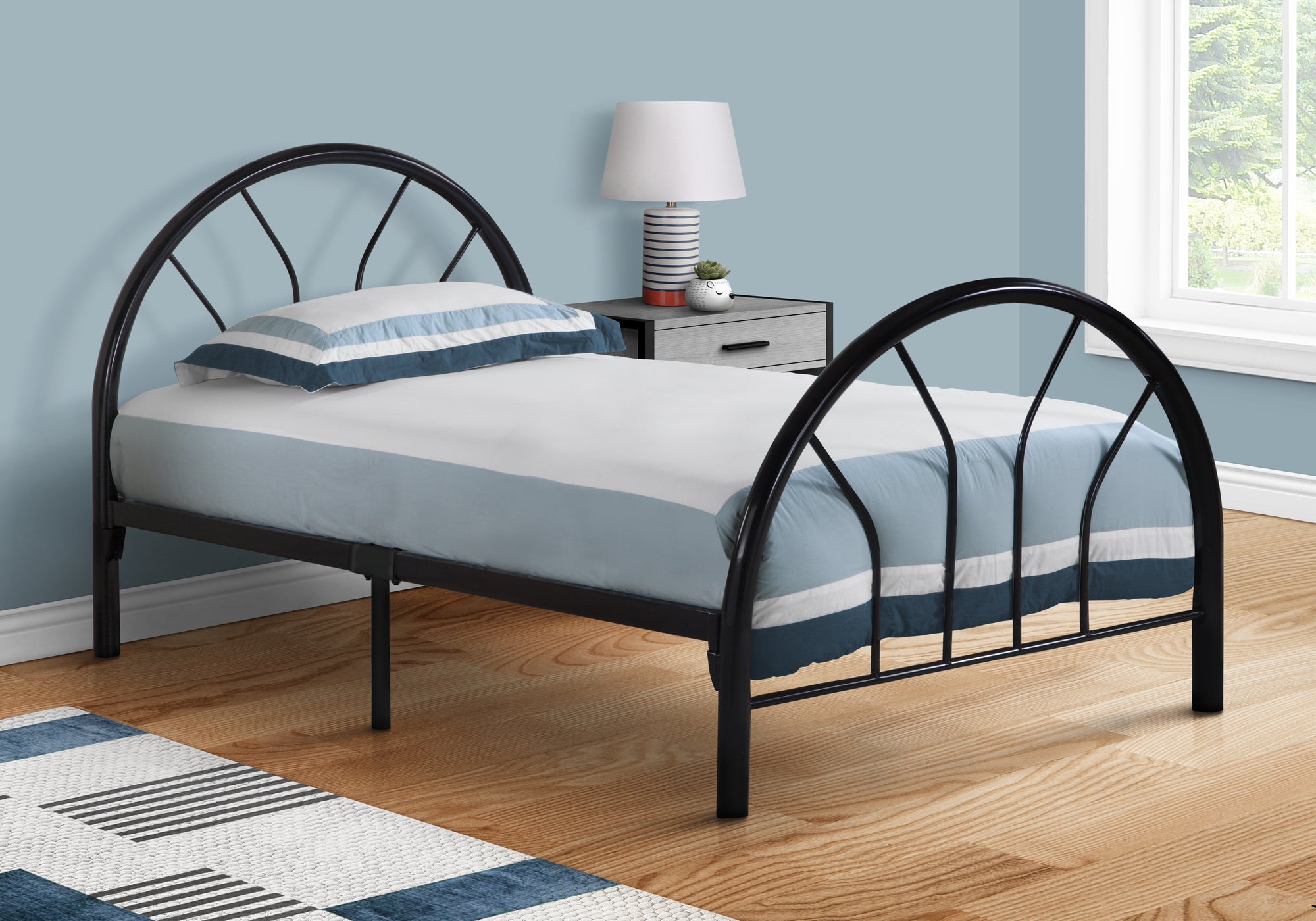 bed twin size black metal frame only i2389b