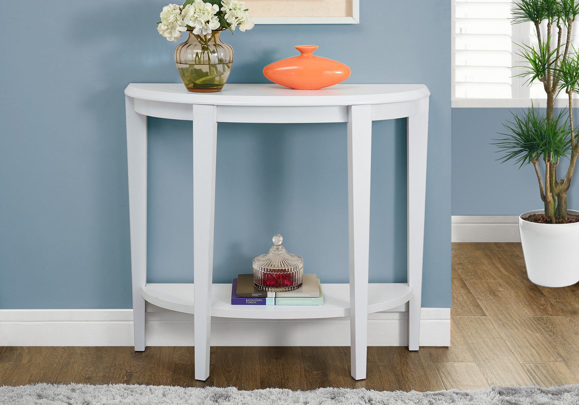 accent table 36l white hall console  i2451