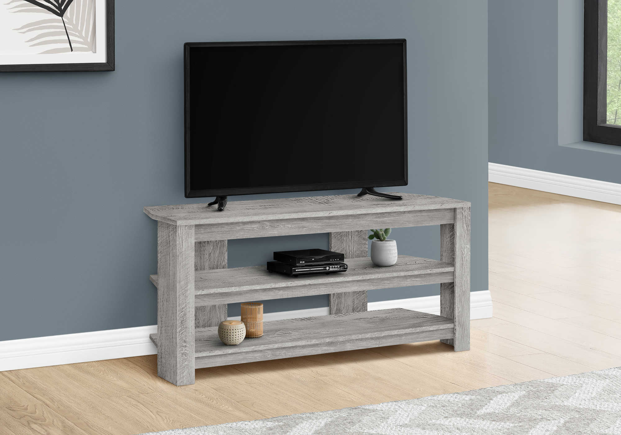 TV STAND - 42L  INDUSTRIAL GREY CORNER