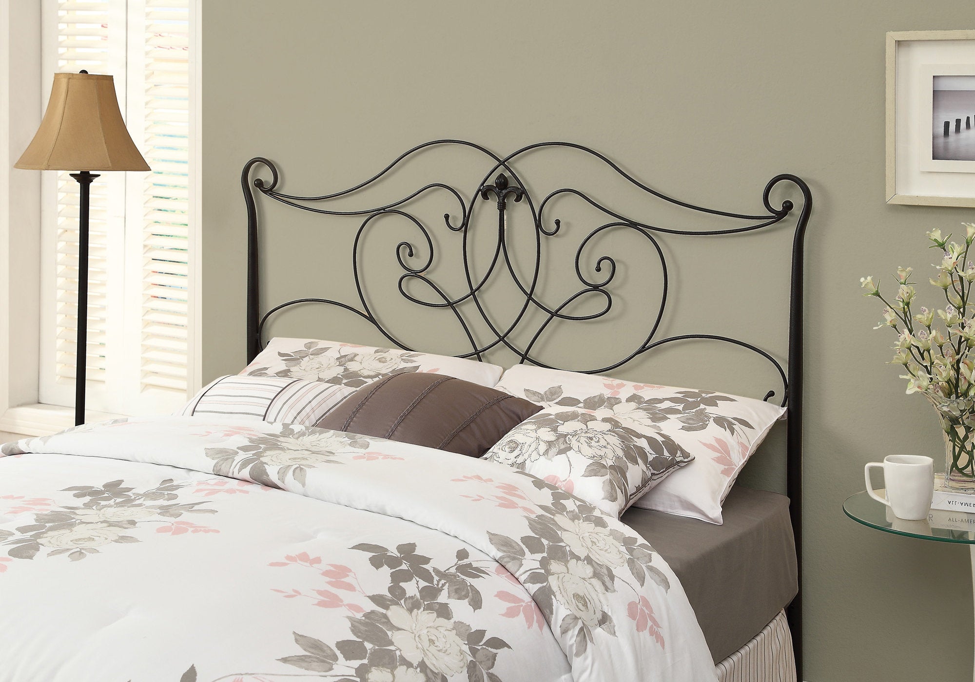 bed queen or full size satin black head or footboard i2611q