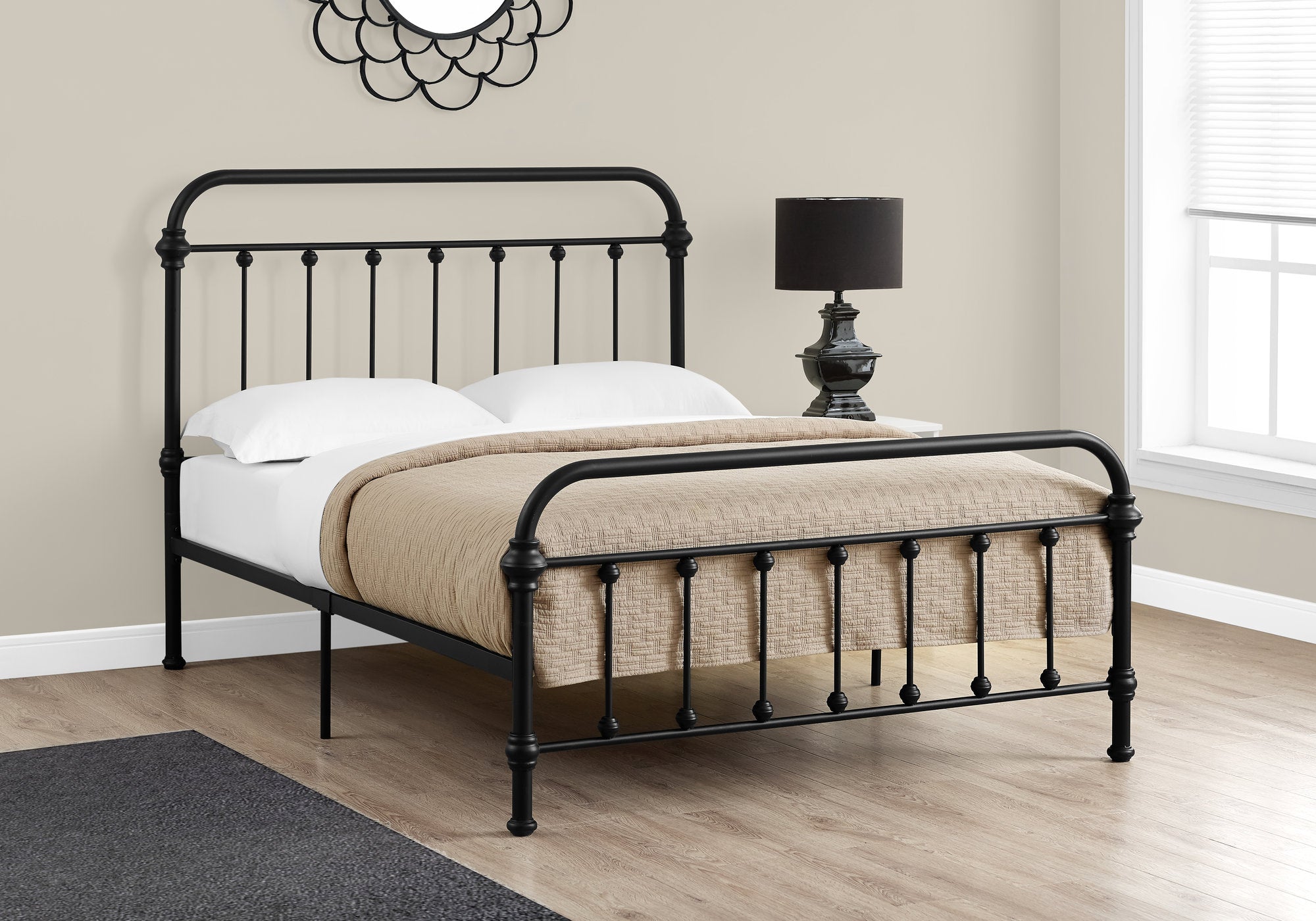 bed full size black metal frame only i2636f