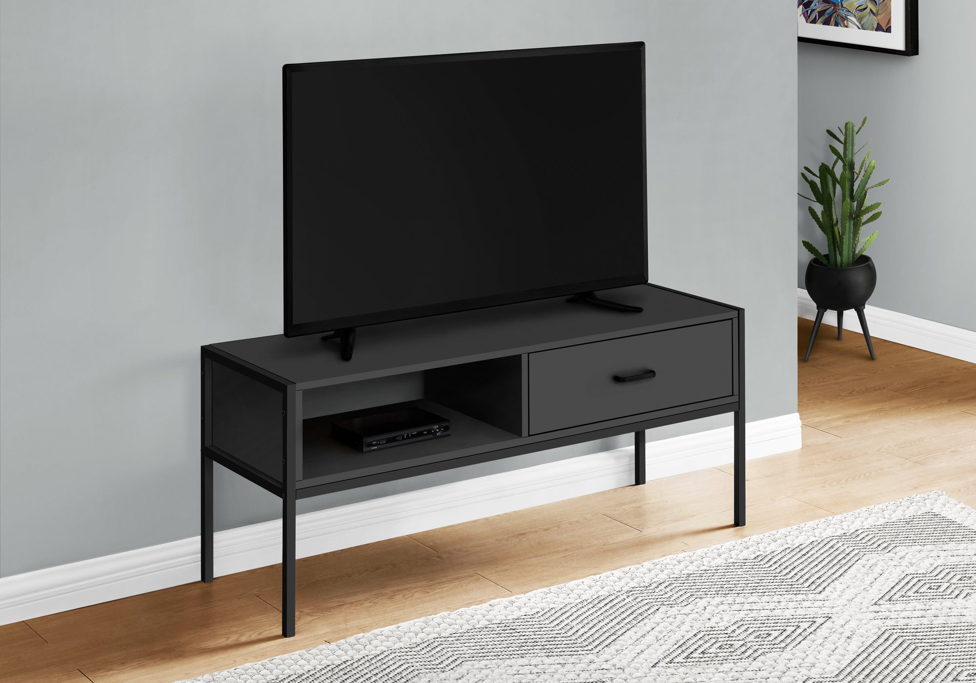 tv stand 48l black black metal i2874