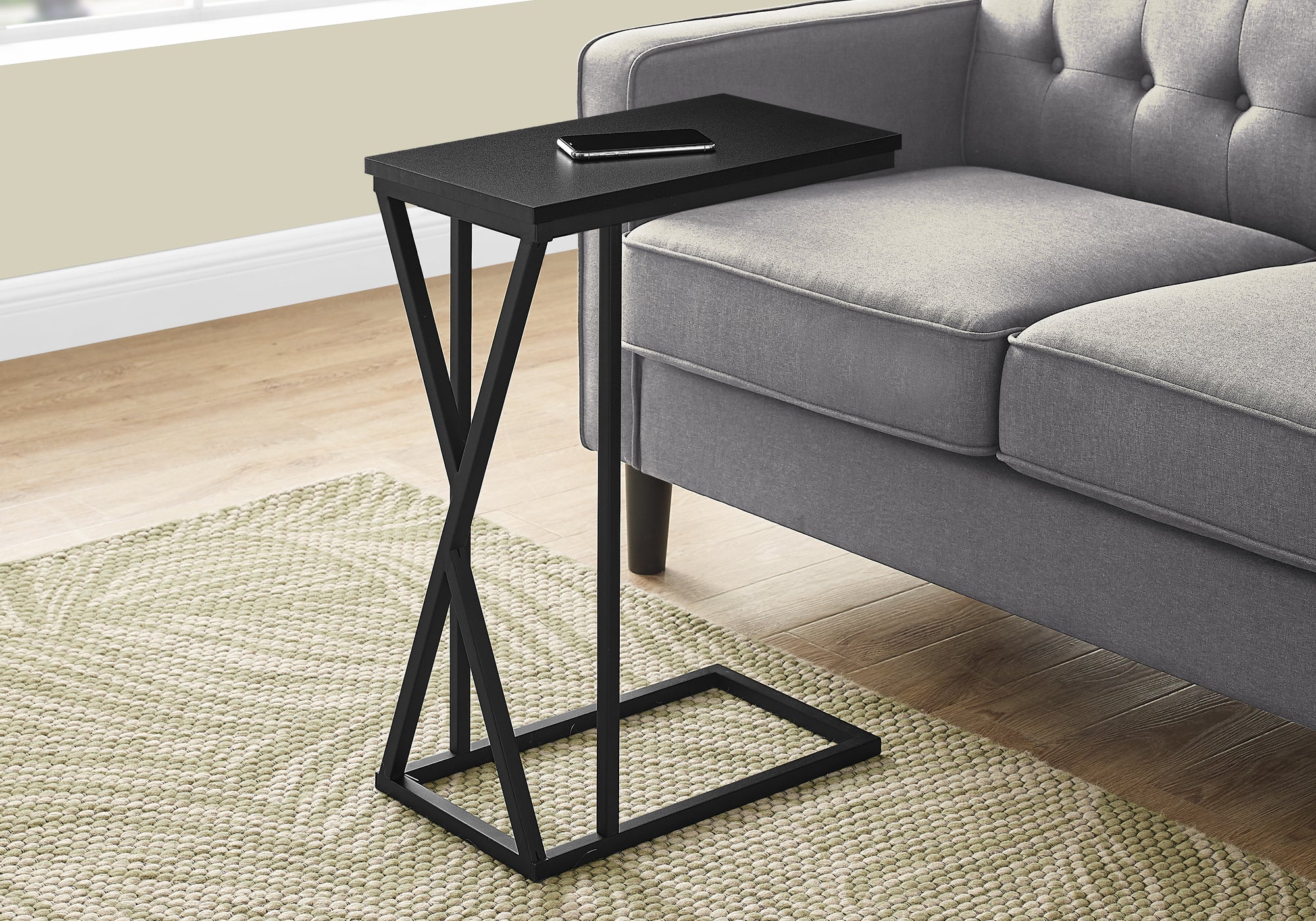 accent table 25h black black metal i3247