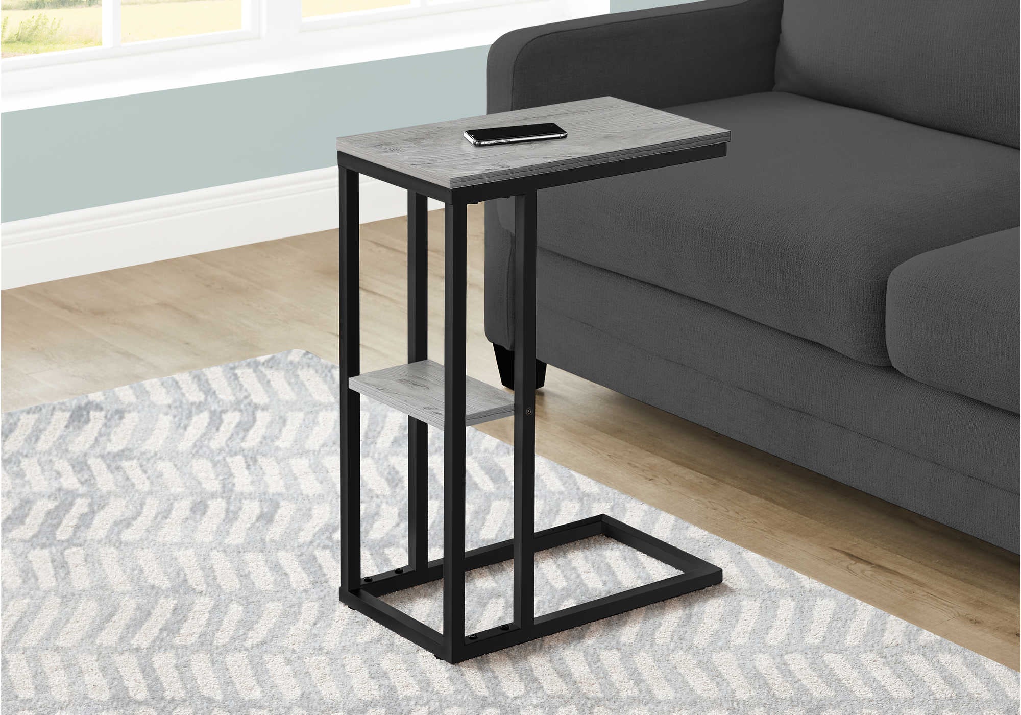 ACCENT TABLE - 25H  GREY  BLACK METAL