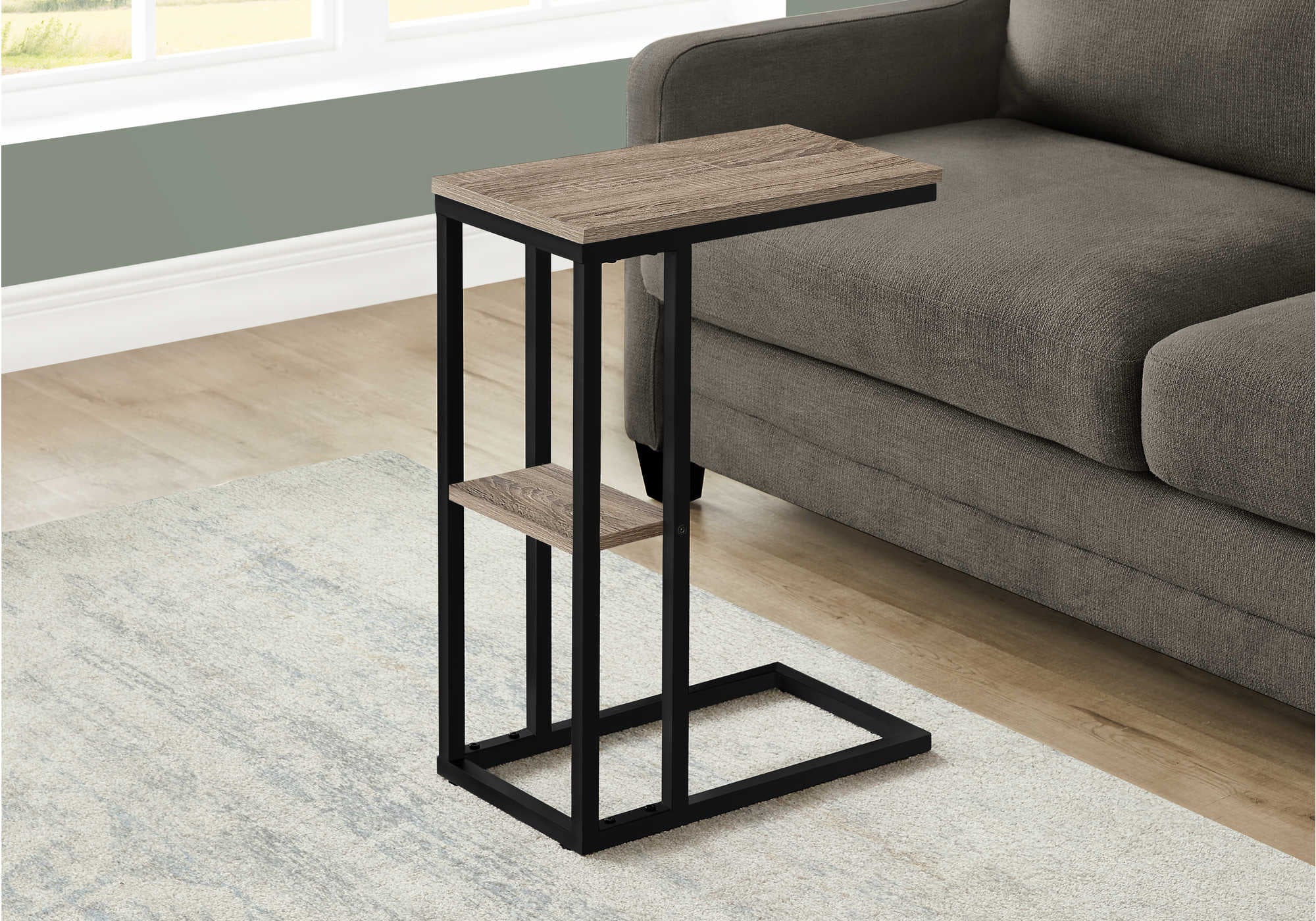 ACCENT TABLE - 25H  DARK TAUPE  BLACK METAL