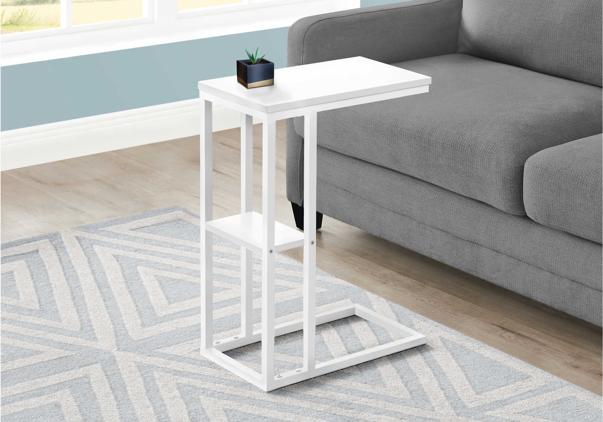 ACCENT TABLE - 25H  WHITE  WHITE METAL