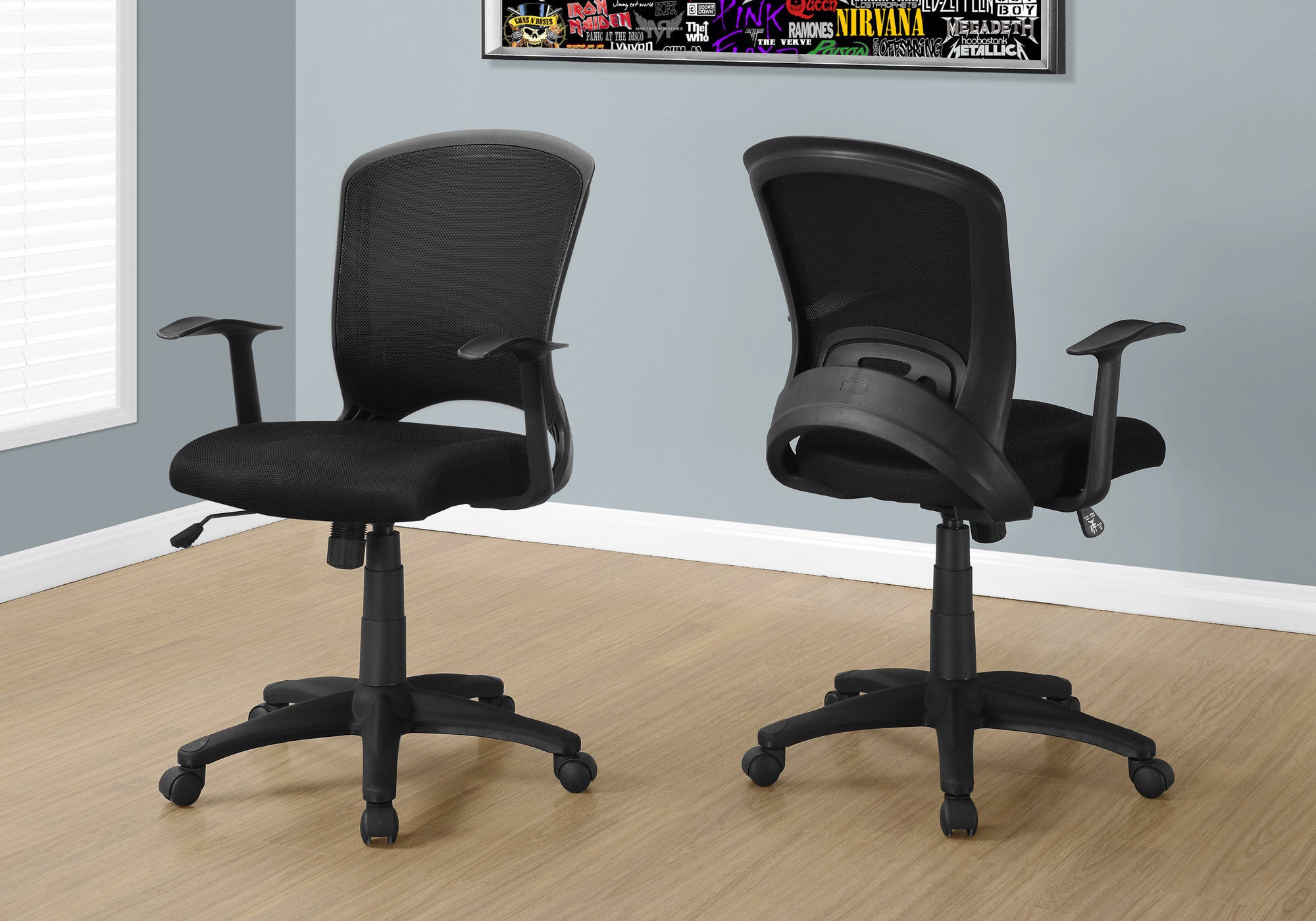 office chair black mesh mid back multi position i7265