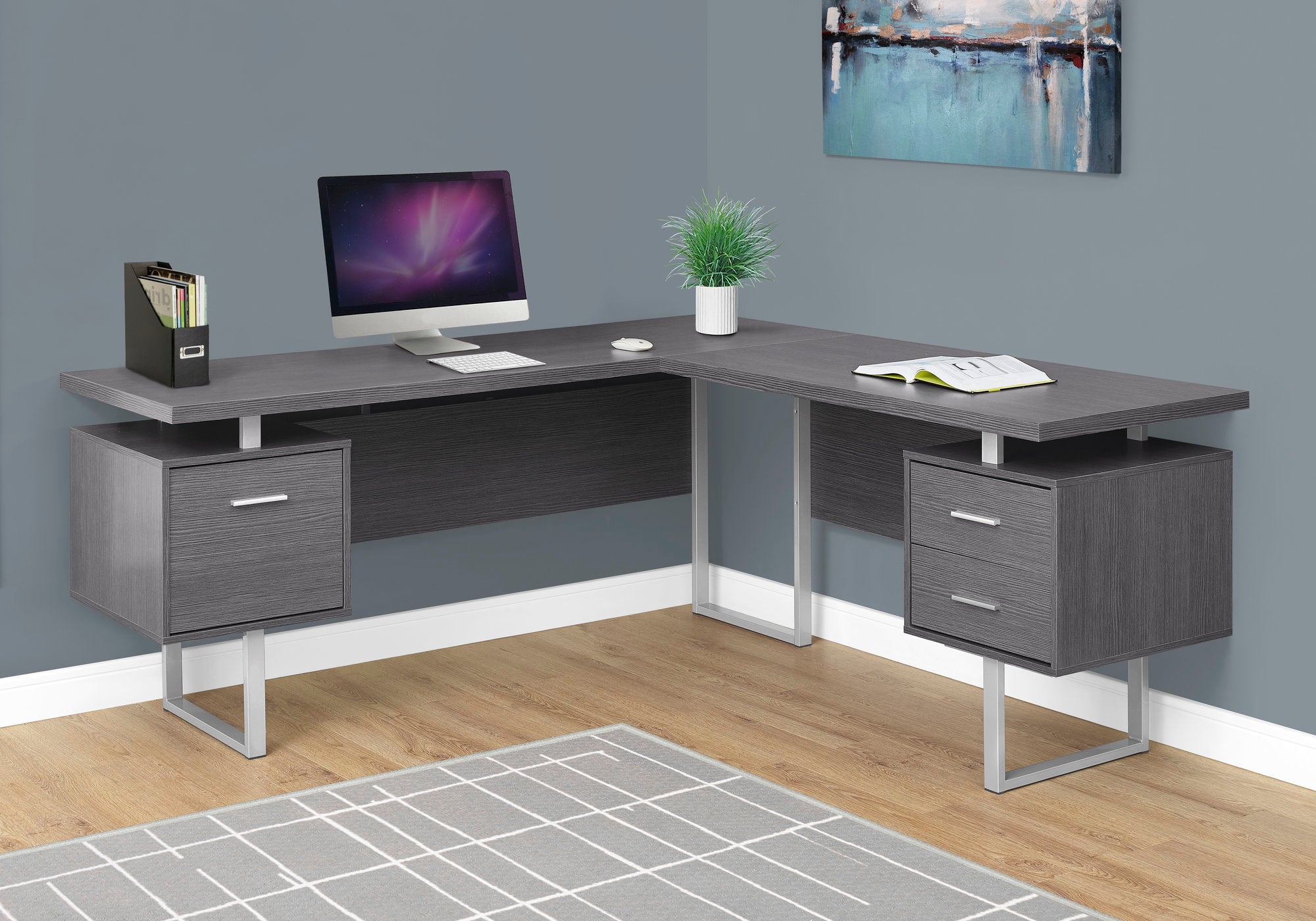 computer desk 70l grey left or right facing i7306