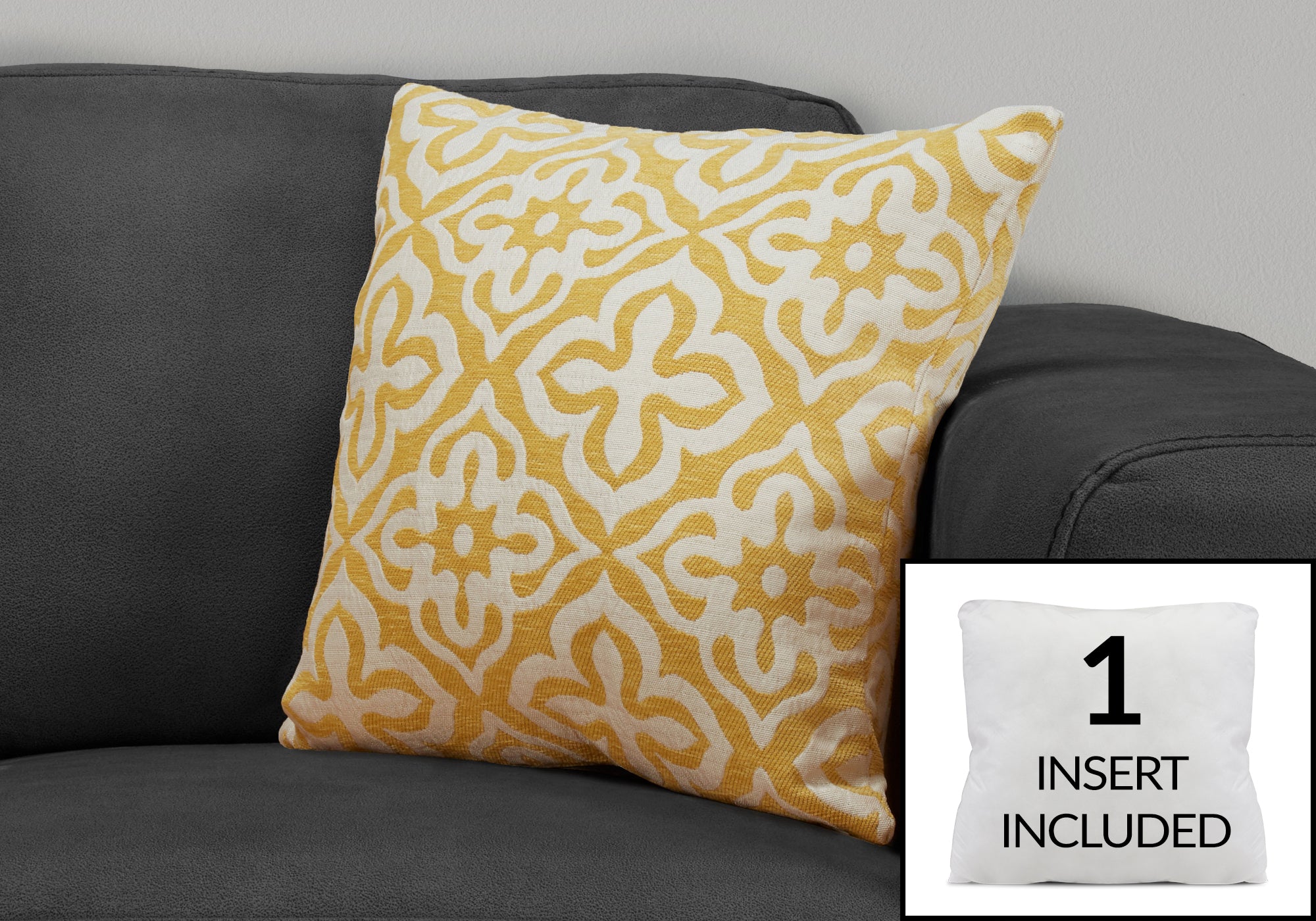 pillow 18x 18 yellow motif design 1pc i9218