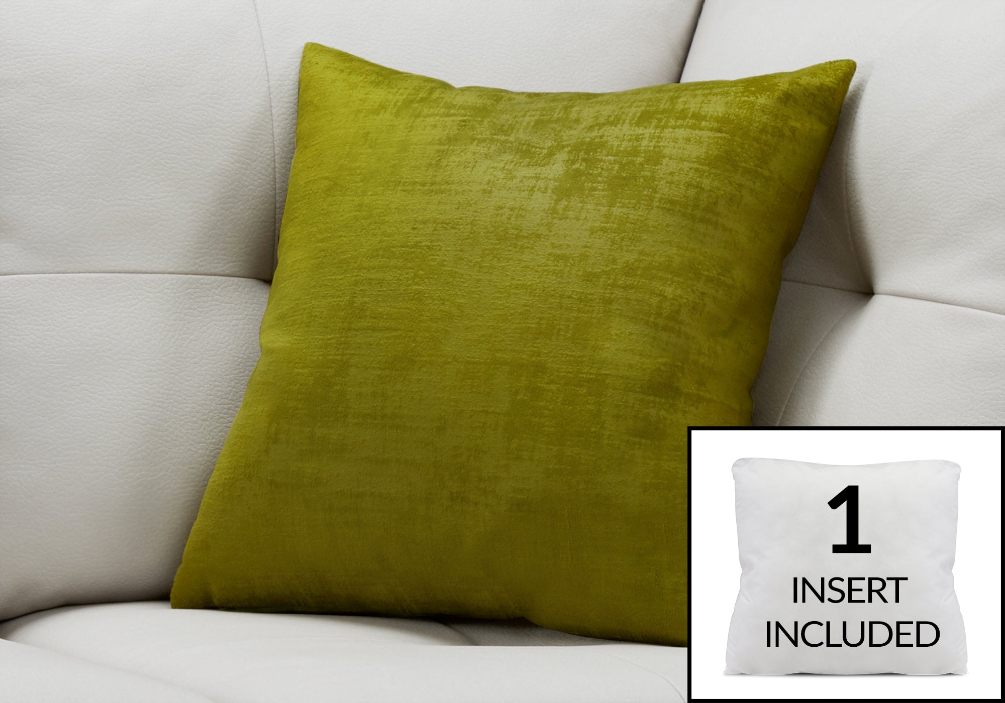 pillow 18x 18 lime green brushed velvet 1pc i9244