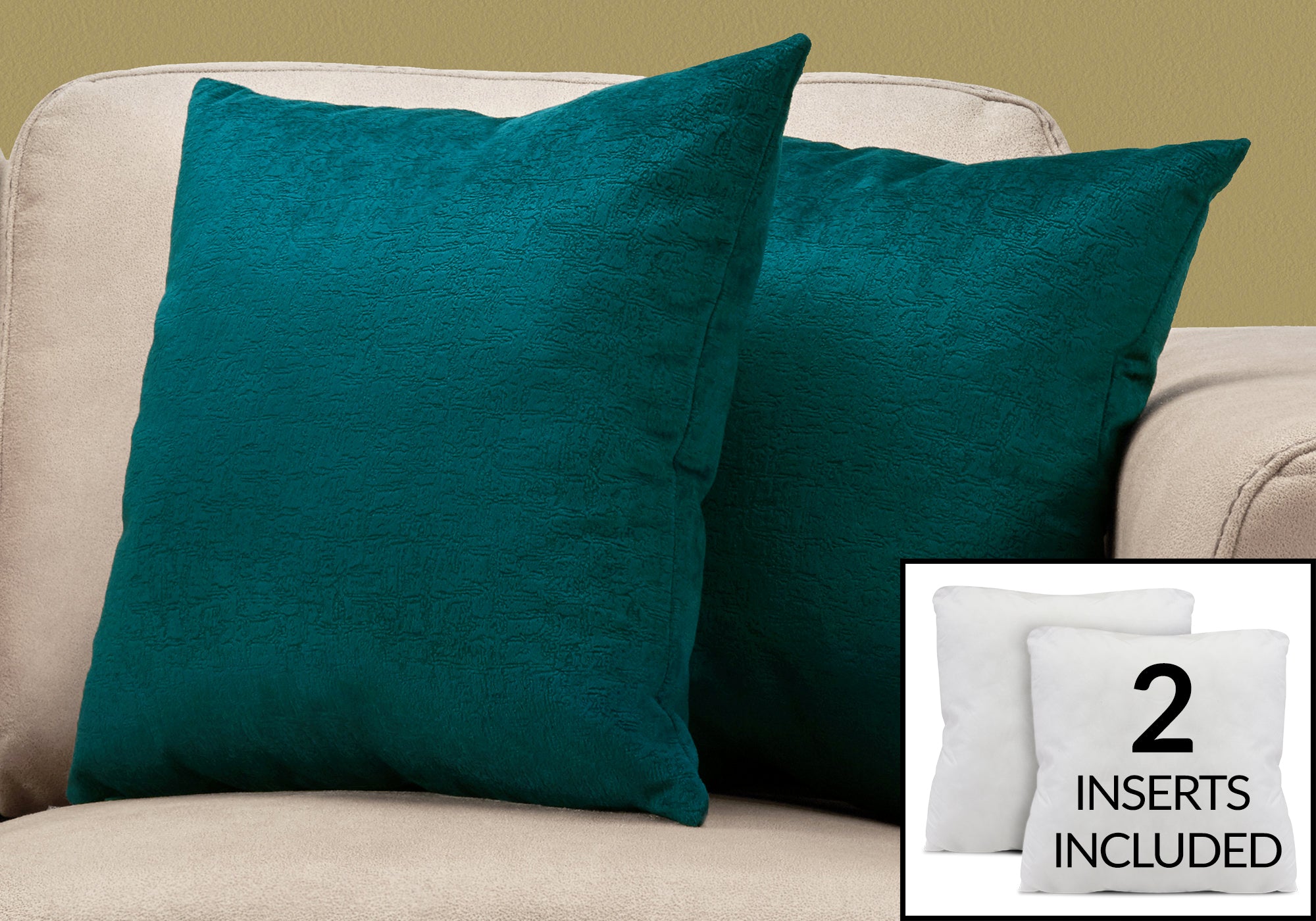 pillow 18x 18 emerald green mosaic velvet 2pcs i9281