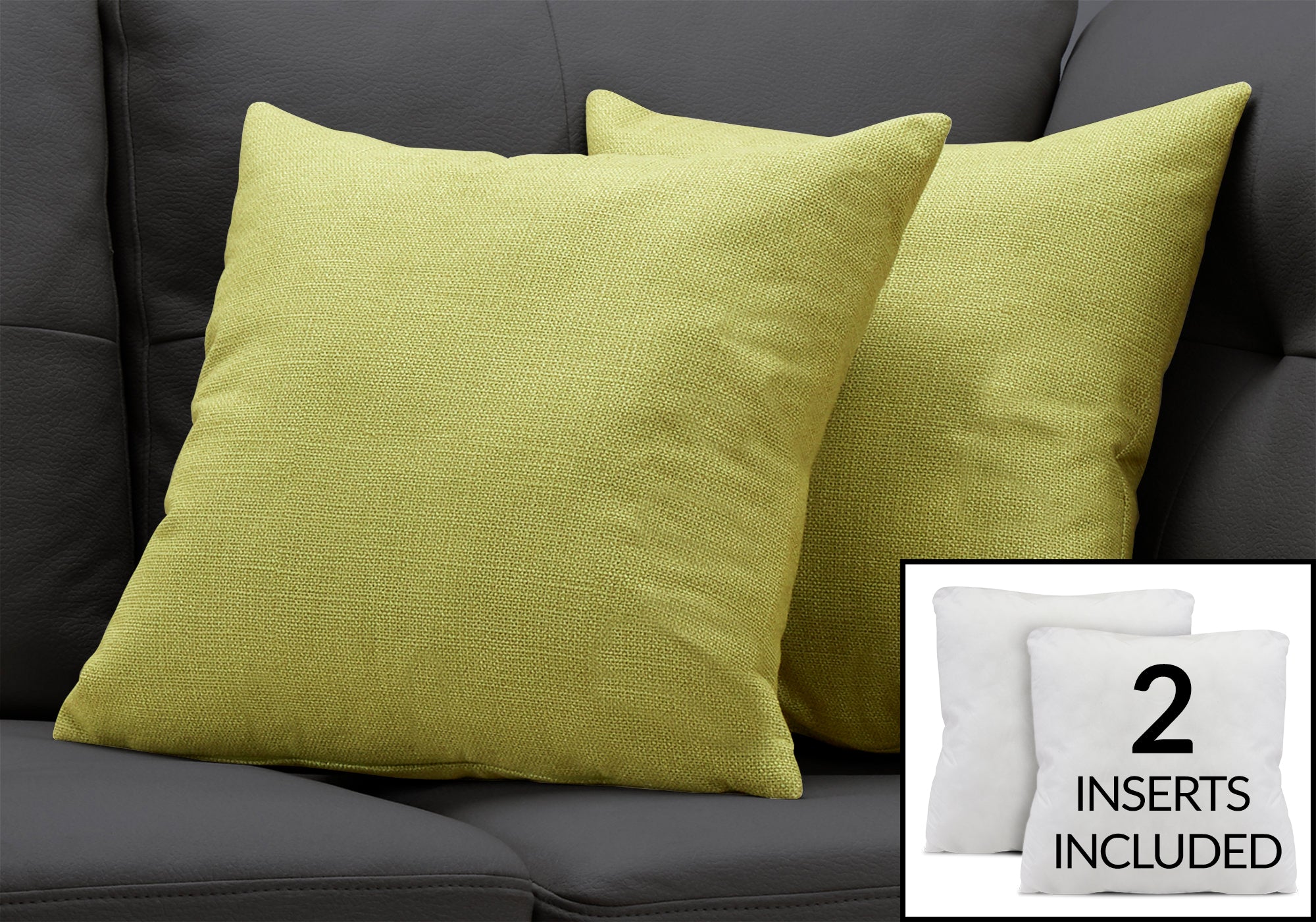 pillow 18x 18 patterned lime green 2pcs i9293