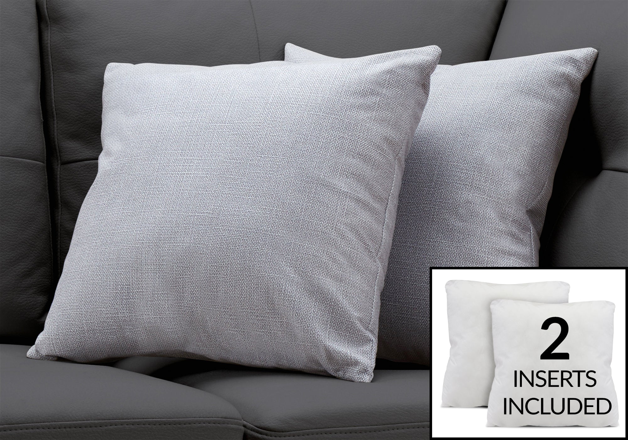 pillow 18x 18 patterned light grey 2pcs i9295