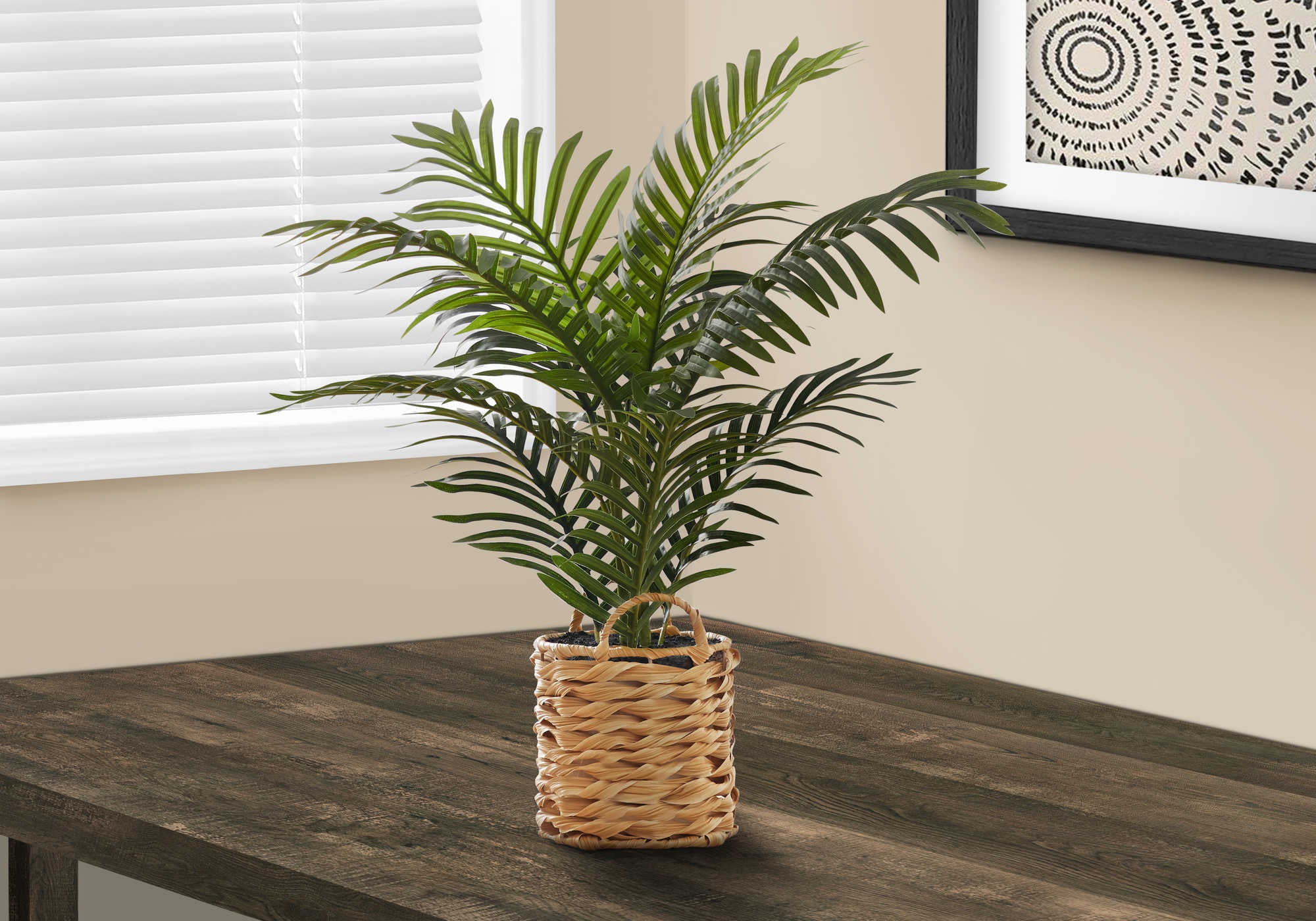 ARTIFICIAL PLANT - 24H  INDOOR PALM  8 WOVEN BASKET