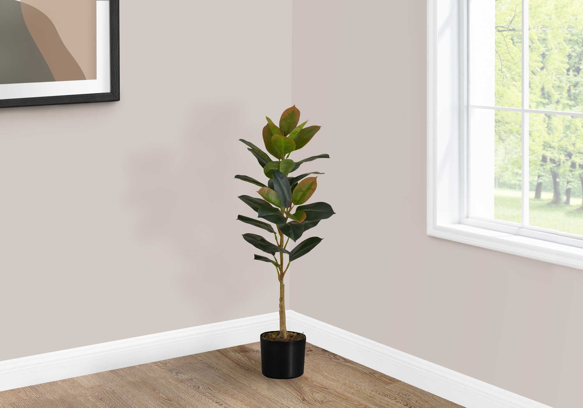 ARTIFICIAL PLANT - 40H  INDOOR RUBBER TREE IN A 5 POT